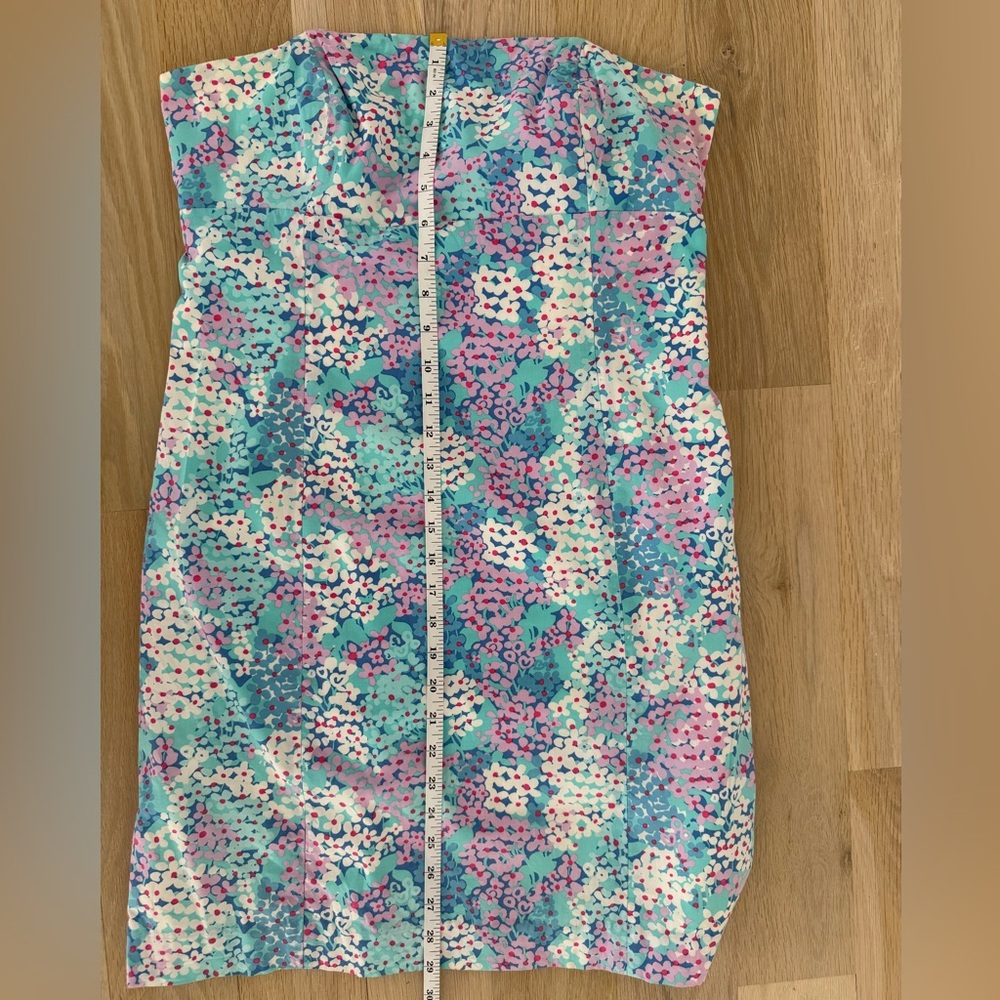 Lilly Pulitzer Strapless Floral Dress in Blue and Pink - Picture 7 of 10
